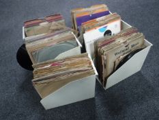 Six plastic trays of 78's