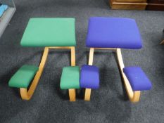 A pair of beech framed Stokke kneeler chairs