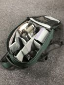 A Mamiya camera with lens and accessories