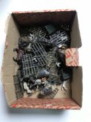 A box of metal Britains animal farm figures and other animal figures