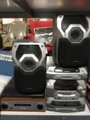 A Panasonic hifi system together with a stereo integrated turntable tuner