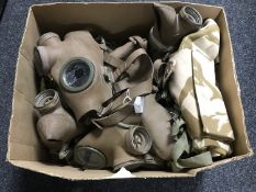 A box containing military respirators