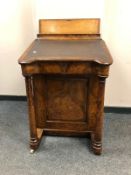 A 19th century walnut Davenport