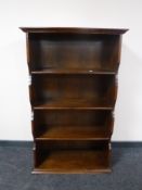 An oak open bookcase