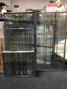 Seven panels of double glazed stained glass