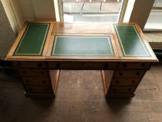 A 19th century mahogany pedestal desk