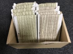 A box of Greek key pattern silk trimming