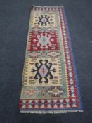 A Turkish kilim runner,