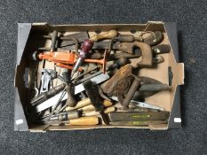 A box of woodworking tools,