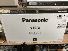 A Panasonic Viera DS500 32 inch LED TV with remote in box