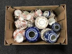 A box of antique tea china,