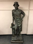 An impressive bronze statue - The Blacksmith with hammer CONDITION REPORT: 193cm