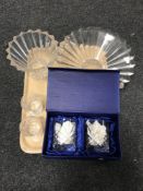 A tray of Rosenthal crystal dishes,