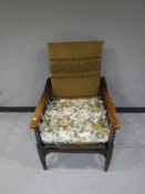 An oak fireside chair