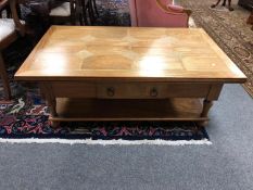 A Barker and Stonehouse flagstone coffee table fitted with a drawer