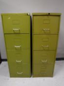 Two metal four drawer filing chests