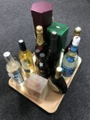 A quantity of alcohol to include Seven Seas syrup, Moet champagne,