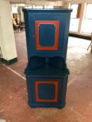 A continental painted corner cabinet