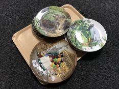 A tray of Royal Doulton Old Balloon Seller plate together with decorative Royal Grafton series