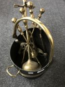 A fire companion set and coal bucket