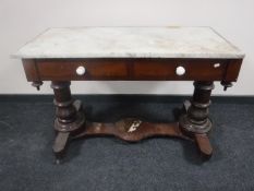 A Victorian mahogany marble topped washstand
