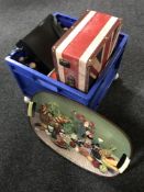 A plastic storage box, retro drinks tray, Union jack storage box, letter rack,