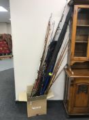 A box of assorted fishing rods - Shakespeare,