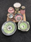 Seven pieces of Newhall Boumier ware lustre china
