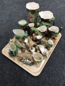 A tray of eleven Hornsea fauna vases