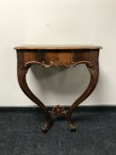 A late 19th century mahogany console table