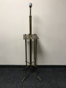 A continental brass standard lamp