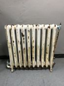 An antique ten bar cast iron radiator