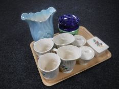 A tray of Maling vases and jugs,