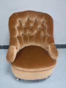 A Victorian button back bedroom chair