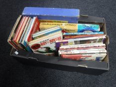 A box of mid 20th century volumes including Roy of Rovers, Blue Peter etc,