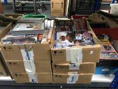 Three boxes of video cassette tapes - Kung Fu etc, five boxes of On The Road,