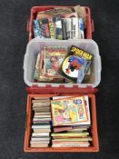 Three boxes of mid 20th century and later annuals and books