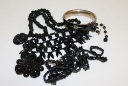 Three jet necklaces,