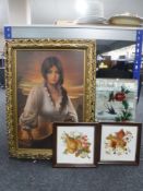 Two unframed hand painted mirrors,