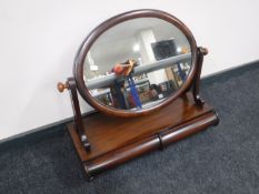 A Victorian mahogany dressing table mirror fitted two drawers