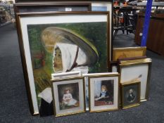 A mid 20th century unframed oil on canvas of a nun,