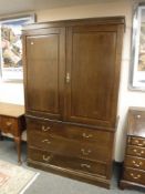 A nineteenth century oak linen press,
