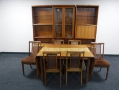 A teak G Plan eight piece dining room suite (display unit,