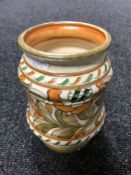 A Crown Ducal Charlotte Rhead tubelined vase, height 17.