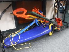 A Royal Einhell garden vacuum, Flymo mower (no grass box),