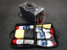 A Telequipment oscilloscope and a Toyota car cleaning kit