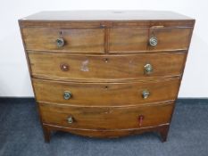 A Regency mahogany bow-fronted five drawer chest