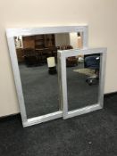 Two silvered framed mirrors