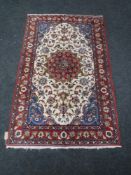 A fine Isfahan rug, 164 cm x 102 cm CONDITION REPORT: Fringes reduced. Pile good.