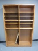 A set of contemporary open bookshelves